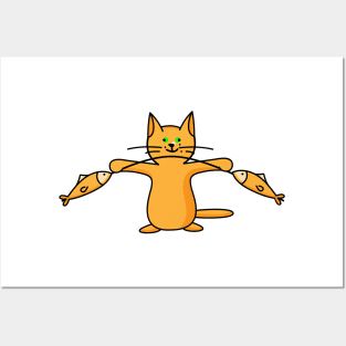 funny fitness cat Posters and Art